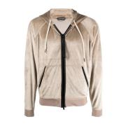 Tom Ford Velour Track Jacket med dragkedja Beige, Herr