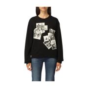 Love Moschino Svart Logosweatshirt Kläder Black, Dam