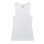 Munthe Ekologisk Bomull Tank Top med Emblem White, Dam