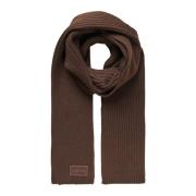 Munthe Mjuk ribbstickad halsduk i Mocca Brown, Dam