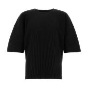 Issey Miyake Stilig Svart Polyester T-shirt Black, Herr