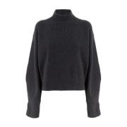 Brunello Cucinelli Wrap-around jumper med lysande juvel Black, Dam