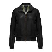 BomBoogie Leather Jackets Black, Dam