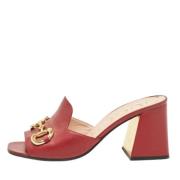 Gucci Vintage Pre-owned Laeder sandaler Red, Dam