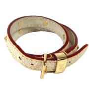 Louis Vuitton Vintage Pre-owned Laeder armband White, Dam