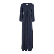 Momoni Lurex Maxi Klänning Blue, Dam