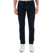 Armani Slim Fit Logo Byxor i Blå Blue, Herr