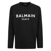 Balmain Svart bomull T-shirt med ikoniskt logotyp Black, Herr