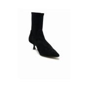 Stuart Weitzman Svarta Mocka Ankelboots Naomi Black, Dam