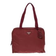 Prada Vintage Pre-owned Tyg axelremsvskor Red, Dam