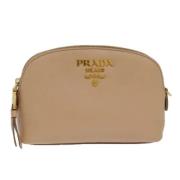 Prada Vintage Pre-owned Laeder necessrer Beige, Dam