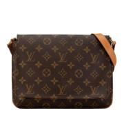 Louis Vuitton Vintage Pre-owned Canvas axelremsvskor Brown, Dam