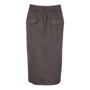 P.a.r.o.s.h. Elegant Midi Kjol Brown, Dam