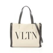 Valentino Vintage Pre-owned Canvas axelremsvskor Beige, Dam