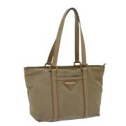 Prada Vintage Pre-owned Nylon totevskor Beige, Dam