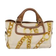 Celine Vintage Pre-owned Canvas handvskor Beige, Dam