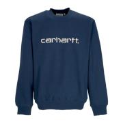 Carhartt Wip Logo Crewneck Sweatshirt Stilren Squid/salt Blue, Herr