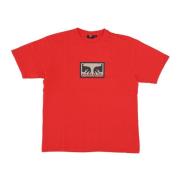 Obey Röd Herr T-shirt Red, Herr