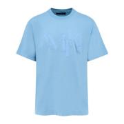 Amiri Blå Crew-neck T-shirt med Ikonisk Broderi Blue, Herr