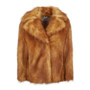 Stand Studio Lyxig Faux Fur Shearling Jacka Brown, Dam