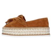 Espadrilles Platta skor Brun Brown, Dam