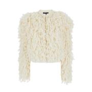 Twinset Faux Fur Shearling Vinterjacka White, Dam