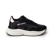 Crime London Svarta Sneakers med Mocka och Glitter Black, Dam