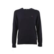 Tommy Hilfiger Blå Interlaced Struktur Stickad Tröja Blue, Herr