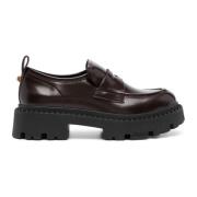 ASH Bordeaux Genial Stud Läderloafers Brown, Dam