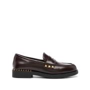 ASH Studded Bordeaux Guld Leafers Brown, Dam