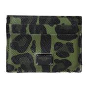 Dolce & Gabbana Leopardmönstrad Korthållare Plånbok Green, Herr