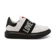 Love Moschino Metall Eyelet Läder Sneakers White, Dam