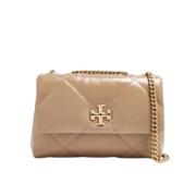 Tory Burch Diamant Quilt Liten Crossbody-väska Beige, Dam