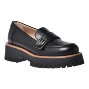 Baldinini Loafers in black leather Black, Dam