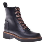 Baldinini Combat boots in black leather Black, Dam