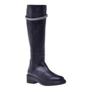 Baldinini Boots in black leather Black, Dam