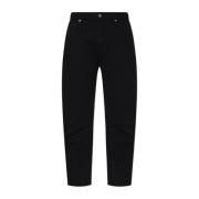 Halfboy Jeans med avsmalnande ben Black, Dam