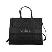 Gaëlle Paris Svart Shopper Väska med Metalllogo Black, Dam