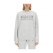 Sporty & Rich Logo Sweatshirt, 100% Bomull, USA Gray, Dam