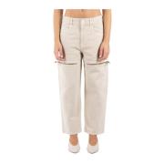 Isabel Marant Étoile Ivory Straight Leg Pants White, Dam