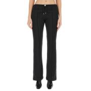 Courrèges Slim Fit Wida Byxor Black, Dam