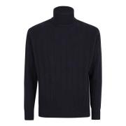 Lardini Lyxig Turtleneck Stickad Tröja Blå Blue, Herr