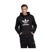 Adidas Svart Trefoil Hoodie för män Black, Herr