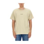 Helmut Lang Logo Print T-shirt Beige, Herr