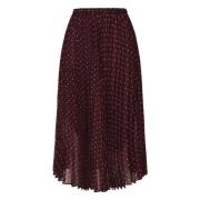 Pinko Burgundy Plisserad Midi Kjol Purple, Dam