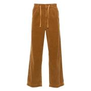 Ralph Lauren Corduroy Straight Byxor i Cognac Brun Beige, Herr