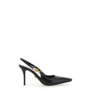 Versace Läder Mellanhöjd Klack Pumps Tillverkad i Italien Black, Dam