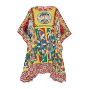 Dolce & Gabbana Oversize klänning med tryck Multicolor, Dam