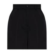 Dolce & Gabbana Ullshorts med satin sidestripor Black, Dam