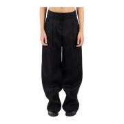 Golden Goose Svarta Wide Leg Ullbyxor Black, Dam